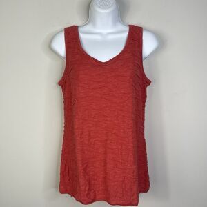 TOAD & CO Womens Top Organic Cotton Orange Striped Tank Sleeveless Size M